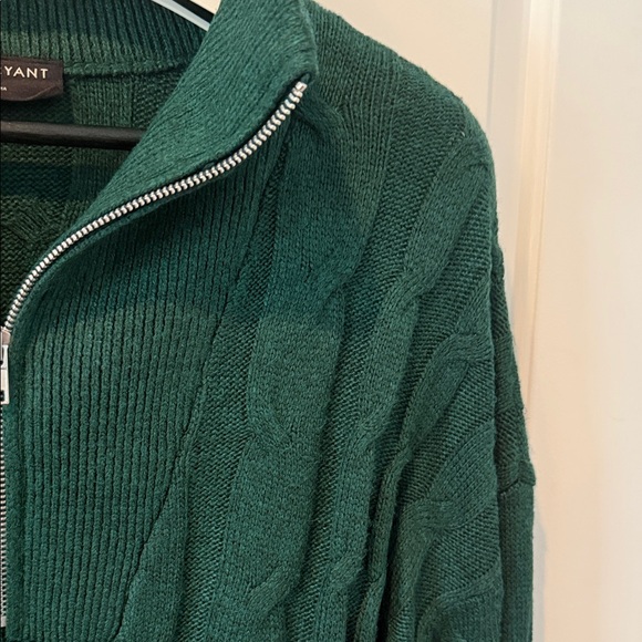 Lane Bryant 18/20 Forest Green Zip-Up Sweater - Picture 3 of 5